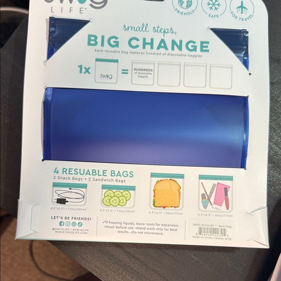 Swig Life Other - Swig Life Blue Reusable Snack and Sandwich Bags